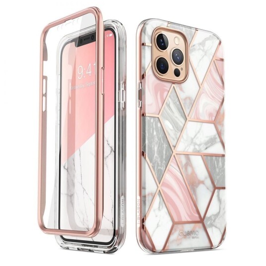 I-Blason iPhone 12 Pro Max i-Blason Cosmo Marble Deksel med Skjermbeskytter- Rosa