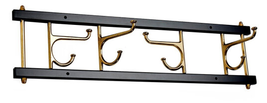 Essem Design Maxi 4 Dekorativ knaggliste Svart-messing Essem Design Maxi 4 Dekorativ knaggliste Svart-messing