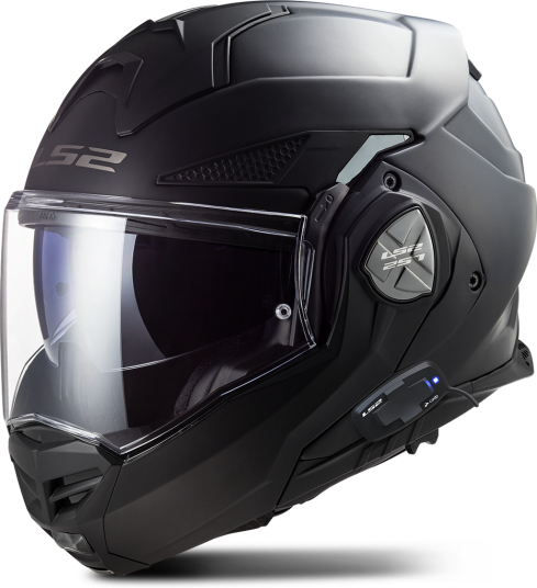 LS2 Åpningshjelm FF901 Advant X Mattsvart + Intercom 4X