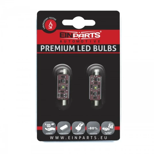 Einparts EPL33 C10W 42MM 1 CREE 2 stk LED-pære med CANBUS-kompatibilitet Einparts EPL33 C10W 42MM 1 CREE 2 stk LED-pære med CANBUS-kompatibilitet