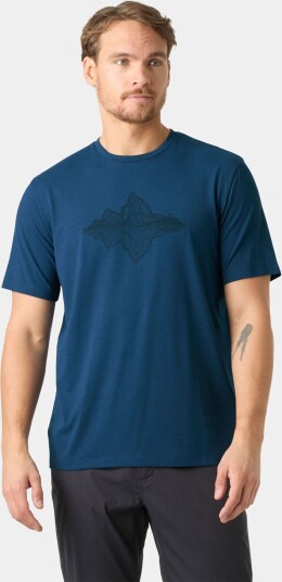 Helly Hansen Menn Skog Recycled Graphic T skjorte Blå XL
