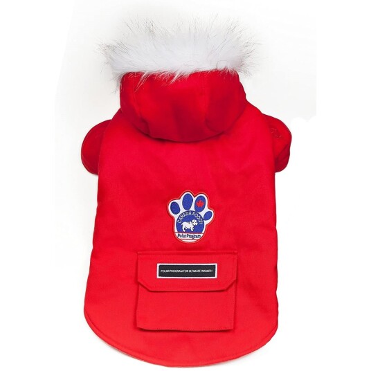 Canada Pooch Winterwilderness Hundejakke 66cm Rød - Vinterklar, Vanntett med Faux-Fur Trim