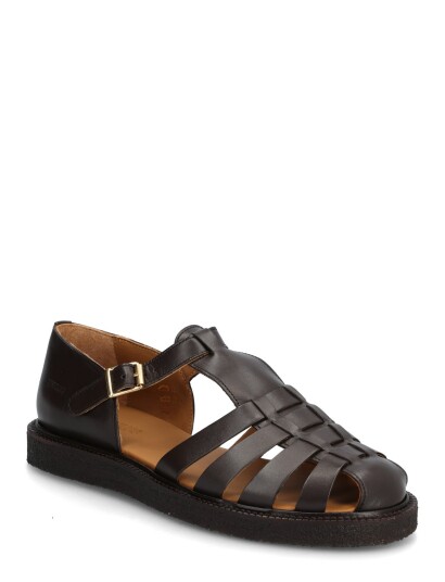 ANGULUS Sandals Flat Closed Toe Op Brown 40.5 ANGULUS Sandals Flat Closed Toe Op Brown 40.5