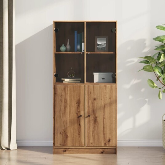 Highboard med dører artisan eik 68x37x142 cm konstruert tre 8721158602299