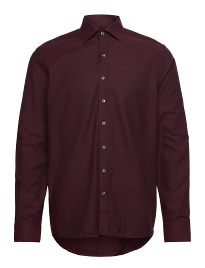 Oscar Jacobson Reg Fit Cut Away Brushed Flannel - Burgundy - 41 Oscar Jacobson Reg Fit Cut Away Brushed Flannel - Burgundy - 41
