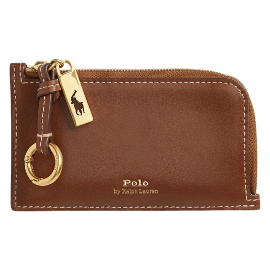 Polo Ralph Lauren Polo Id Leather Zip Card Case Brown ONE SIZE Polo Ralph Lauren Polo Id Leather Zip Card Case Brown ONE SIZE