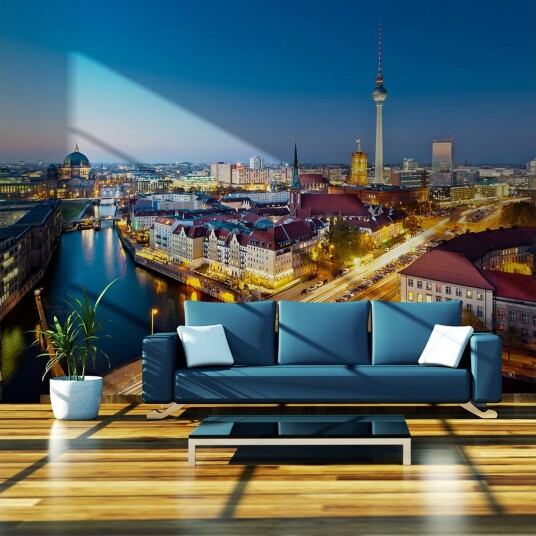Fototapet Berlin View From Fischerinsel Night 200x154 - Artgeist sp. z o. o.