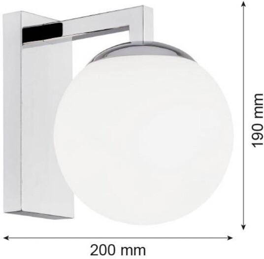 Argon LED-vegglampe Aseor glass krom