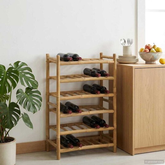 vidaXL Vinhylle Naturlig 57 x 29,5 x 72 cm Bambus