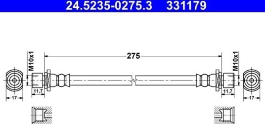 ATE 24.5235 0275.3 Bremseslange