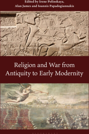 Religion and War from Antiquity to Early Modernity