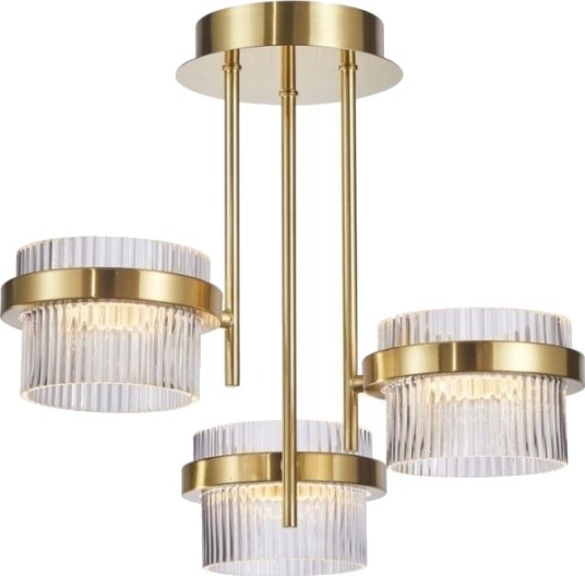 Italux Hengende Lampe Italux Tiara Pnd 77362 3 24W Gd Hengende Lampe Overheng 3X24w Led 3000K Gull/Transparent