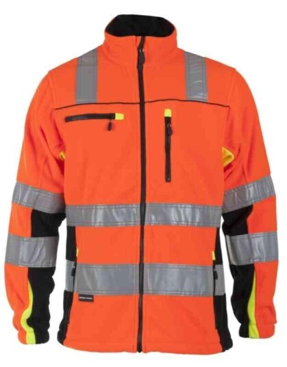 BS Bergset Fleecejakke, HiVis kl.3 Unisex, Str. L, Oransje/Sort BS Bergset Fleecejakke, HiVis kl.3 Unisex, Str. L, Oransje/Sort