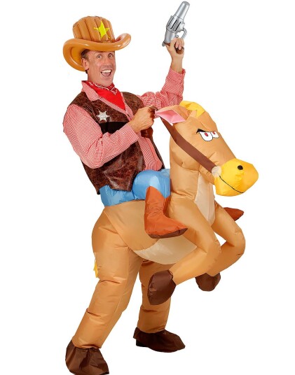 Widmann Cowboy På Hest Oppblåsbart Kostyme