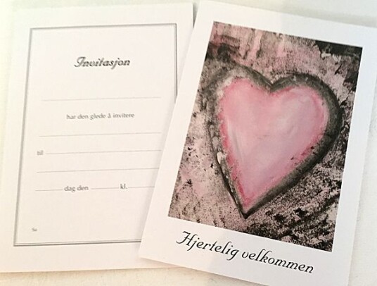 Design Invitasjonskort Rosa hjerte