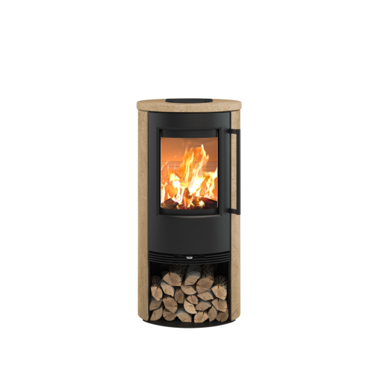 Termatech TT21RS-CG Svart Vedovn Med Støpejernsdør Og TermaStone Mocca Termatech TT21RS-CG Svart Vedovn Med Støpejernsdør Og TermaStone Mocca