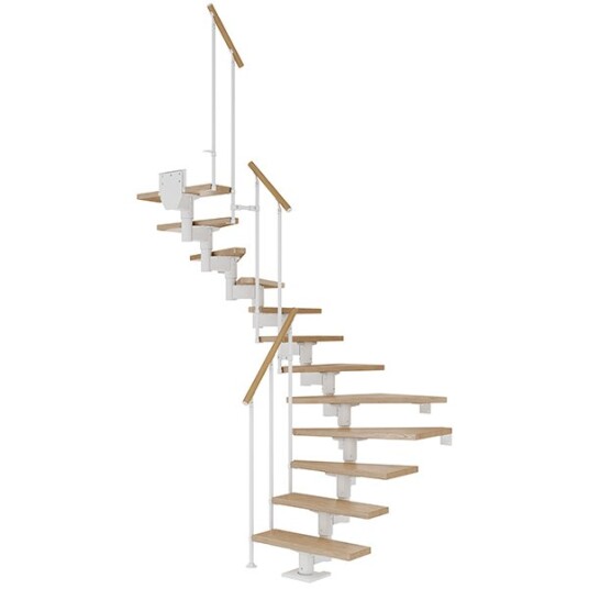 Dolle Cork U-trapp Hvit-classic Ii-lakkert Eik-13 - Loddret Høyde 259 315 Cm