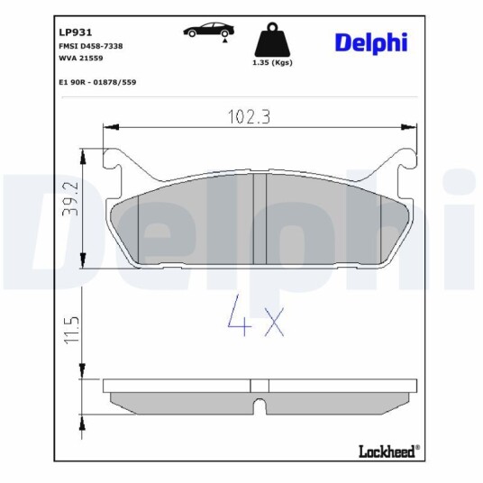 Bremseklosser DELPHI LP931