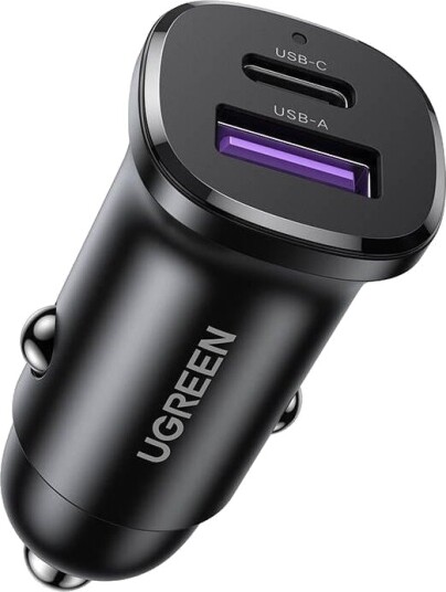 Ugreen EC305 USB C + USB Billader 30W Svart Ugreen EC305 USB C + USB Billader 30W Svart