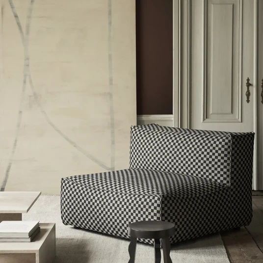 Ferm Living Catena Sofa Center L100   Check   Sand/Black