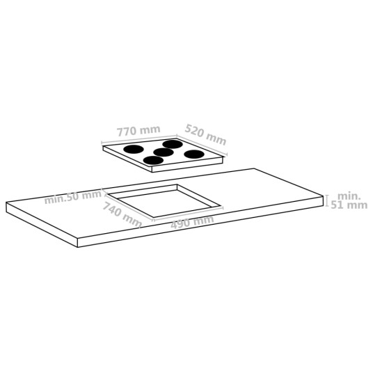 vidaXL Keramisk platetopp 5 kokesoner berøringskontroll 77 cm 8500 W vidaXL Keramisk platetopp 5 kokesoner berøringskontroll 77 cm 8500 W