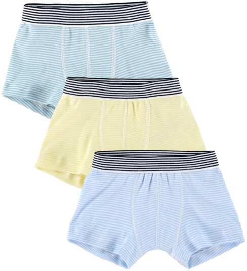 Petit Bateau Boxershorts 3 pack Blå/Grønn/Gul Petit Bateau 5 år 110 Boxershorts