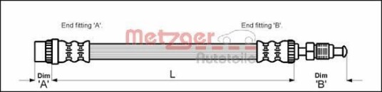 Bremseslange METZGER 4114712