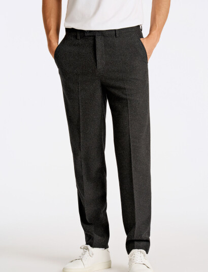 Lindbergh Flannel Wool Blend Formal Pant - Black - XXL Lindbergh Flannel Wool Blend Formal Pant - Black - XXL