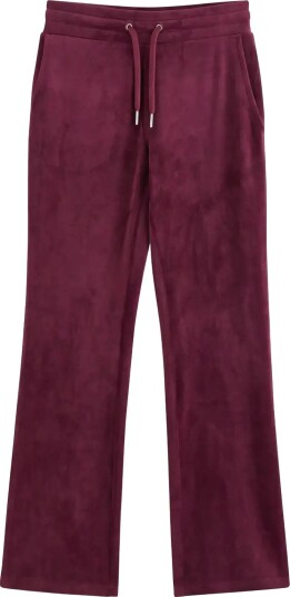 Lindex Velour Trousers Burgundy 164