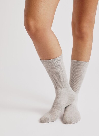 Organic Basics Core Tennis Crew Socks 2 Pack   Grey   43 46
