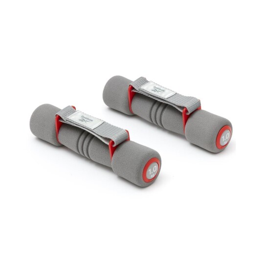Reebok Softgrip Dumbbells - 1.0Kg Red & Grey Reebok Softgrip Dumbbells - 1.0Kg Red & Grey