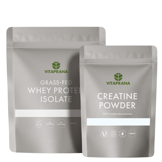 Vassleproteinisolat Grass fed 750 g + Creatine powder 300 g