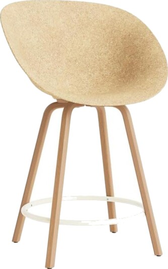 Normann Copenhagen Matt Barkrakk med Armlener 65 cm Bøk/ Krem/hamp