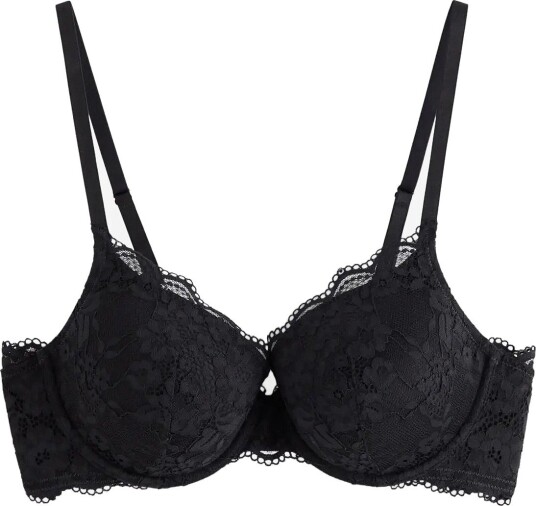 Lindex Lilja T-Shirt Bra With Lace BLACK 75 B