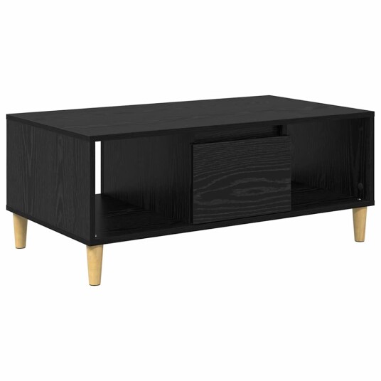 Kaffebord med skuff Svart Eik 90 x 50 x 26.5 cm Konstruert tre Kaffebord med skuff Svart Eik 90 x 50 x 26.5 cm Konstruert tre