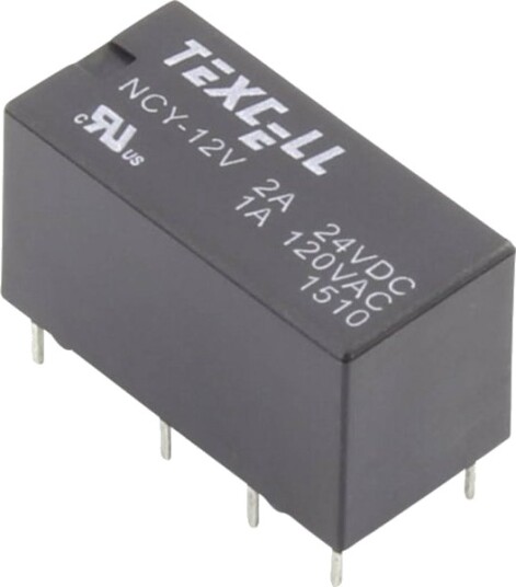 Texcell Ncy 12V Printrelé 12 V/Dc 2 A 2 Vekslere 1 Stk
