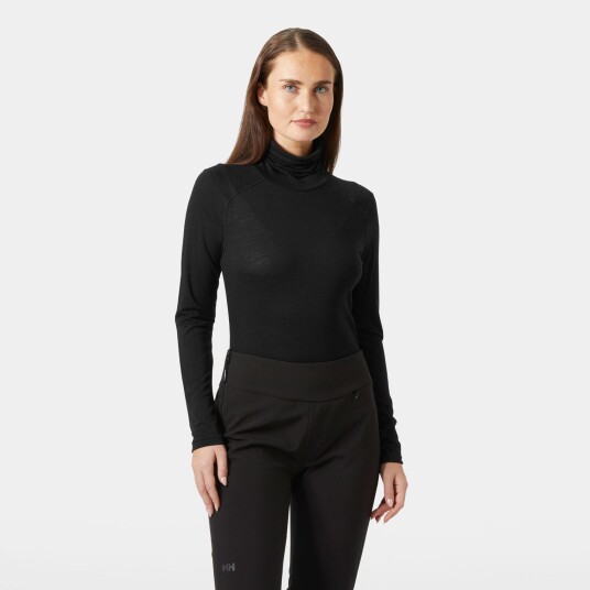 Helly Hansen HH Durawool High Neck Long Sleeve Dame Svart M