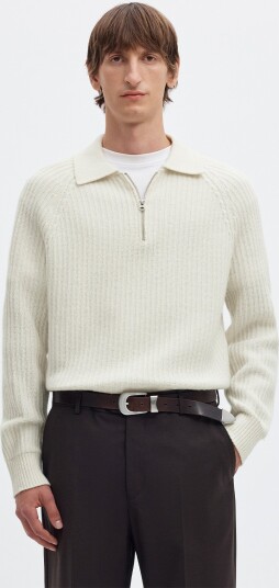 Selected Homme Ben Long Sleeve Knit Half Zip Polo Hvit XL