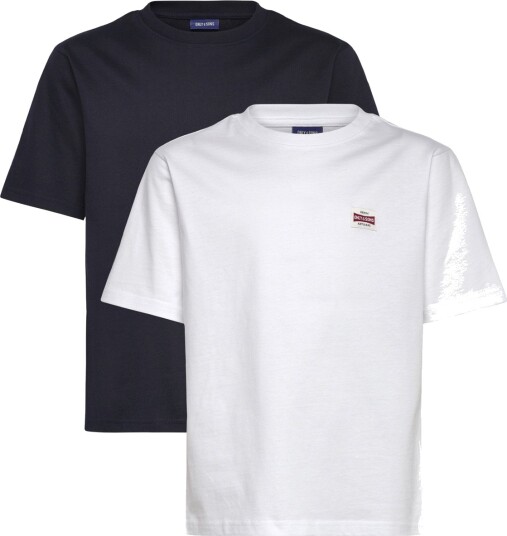ONLY & SONS Osjfred Life Rlx Ss Label Tee 2 Pack   Navy   146 152