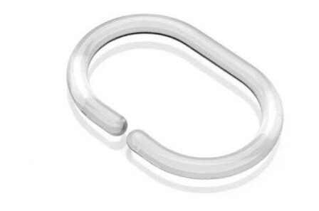 Hefe ringe til dusjforheng, 12 stk., transparent