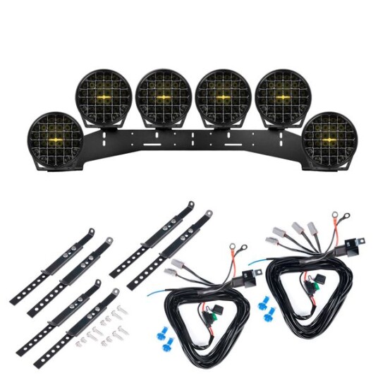 Ekstralys PURELUX 9110 DRL Rund / 23 cm / 175W 6 stk Komplett pakke WRC