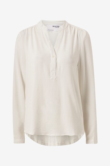Selected FEMME - Bluse slfMivia LS Top - Hvit