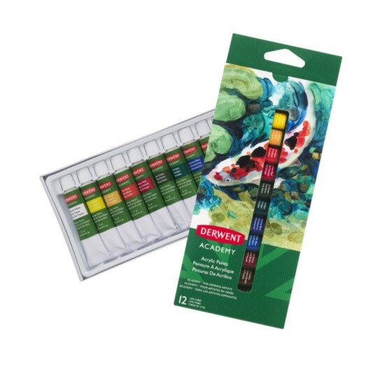 Derwent Academy Akrylmaling 12ml 12 stk Derwent Academy Akrylmaling 12ml 12 stk