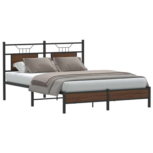  Sengeramme uten madrass brun eik 137x190 cm konstruert tre 4106997