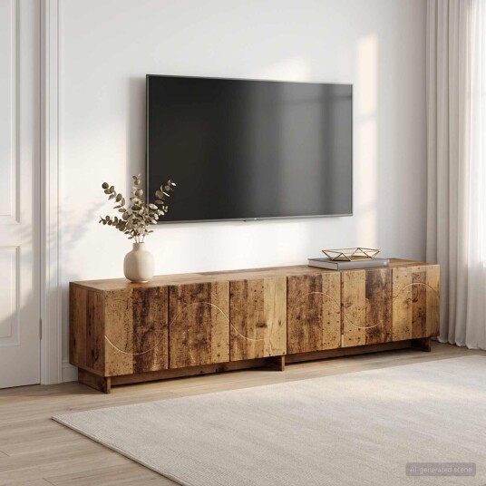 vidaXL TV benk 179,5 x 34,5 x 40 cm Gammelt tre Konstruert tre