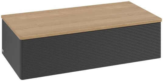Villeroy & Boch Villeroy & Boch Antao Sideskap 100x50x26,8 cm m/lys Sort Matt/Eik Villeroy & Boch Villeroy & Boch Antao Sideskap 100x50x26,8 cm m/lys Sort Matt/Eik