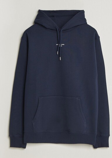 Drôle de Monsieur Classic Slogan Hoodie Navy