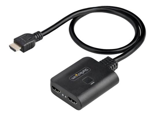 Startech.Com 2-Port Hdmi Splitter, 4K 60Hz Hdmi 2.0 Video, 4K Hdmi Splitter 1 In 2 Out, 1X2 Hdmi Display/Output Splitter, Hdr/Hdcp - 20In (50Cm) Built-In Hdmi Cable, Powered Via Usb Or Included Power Supply (Hdmi-Splitter-4K60up) - Video/Lyd-Splitte Startech.Com 2-Port Hdmi Splitter, 4K 60Hz Hdmi 2.0 Video, 4K Hdmi Splitter 1 In 2 Out, 1X2 Hdmi Display/Output Splitter, Hdr/Hdcp - 20In (50Cm) Built-In Hdmi Cable, Powered Via Usb Or Included Power Supply (Hdmi-Splitter-4K60up) - Video/Lyd-Splitte