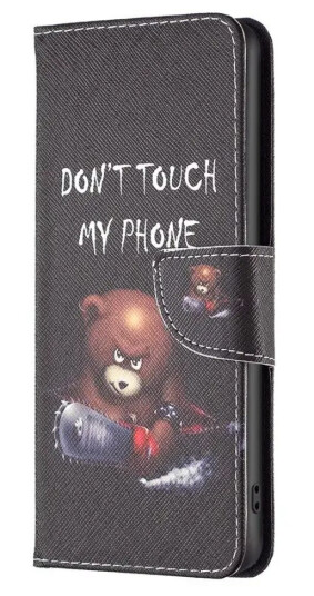 INCOVER Samsung Galaxy S24 Ultra Flip Deksel i Skinn med Lommebok og Trykk - "Don't Touch my Phone" Bjørn INCOVER Samsung Galaxy S24 Ultra Flip Deksel i Skinn med Lommebok og Trykk - "Don't Touch my Phone" Bjørn