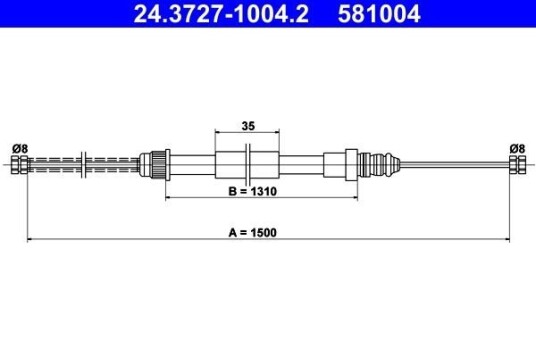 Tautrekk, håndbremse ATE 24.3727-1004.2